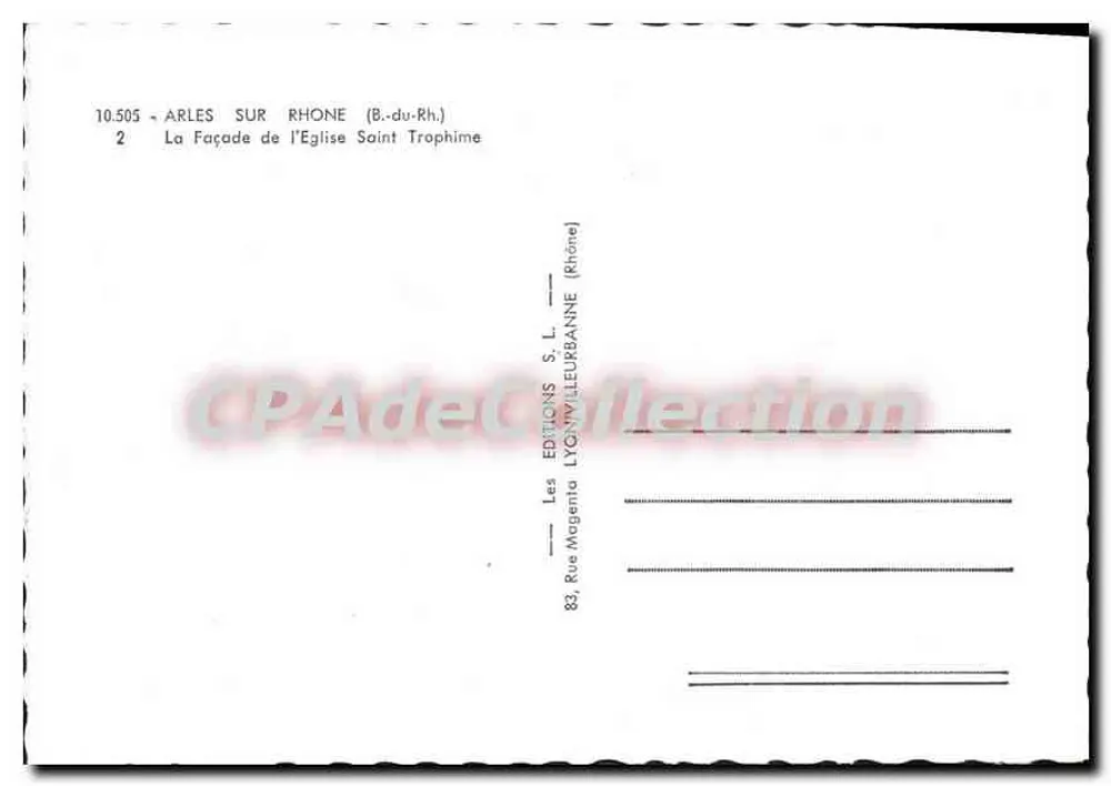 Arles-sur-Rhône — Facha da Igreja de São Trofimé — Edições Lyonvilleurbanne S.L. - Verso