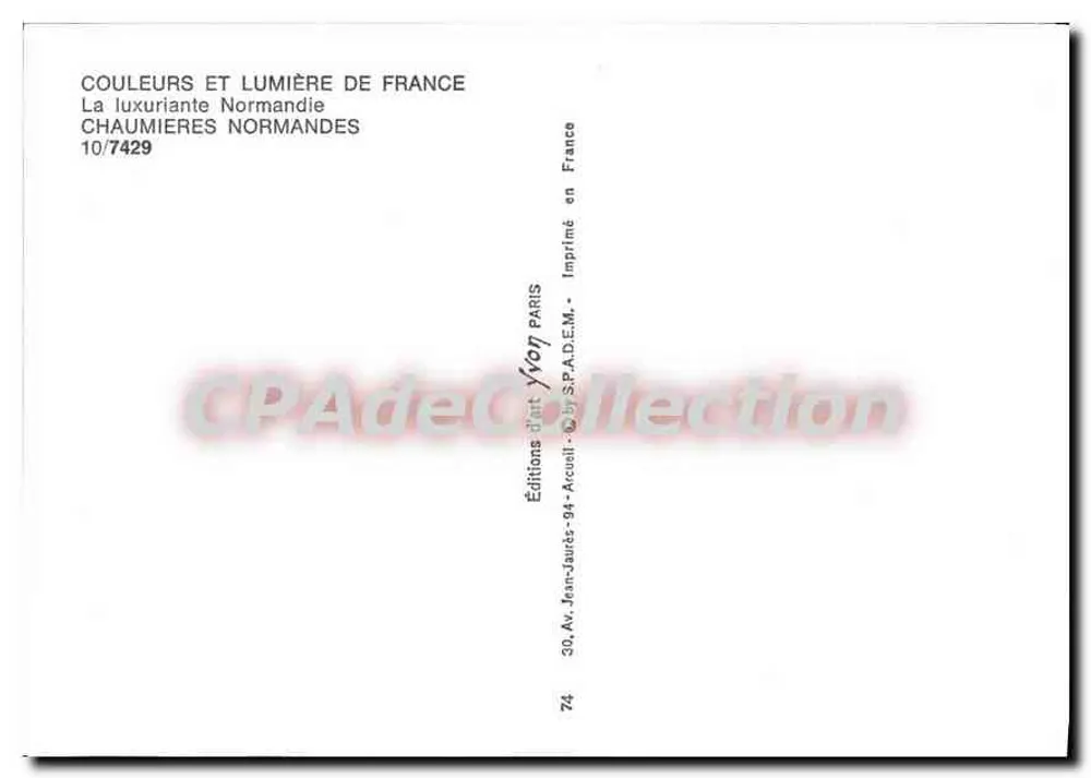 Casa com colunas e telhado de palha — Chalé normando — Edições Jean-Jaurès, n° 10/7429 - Verso