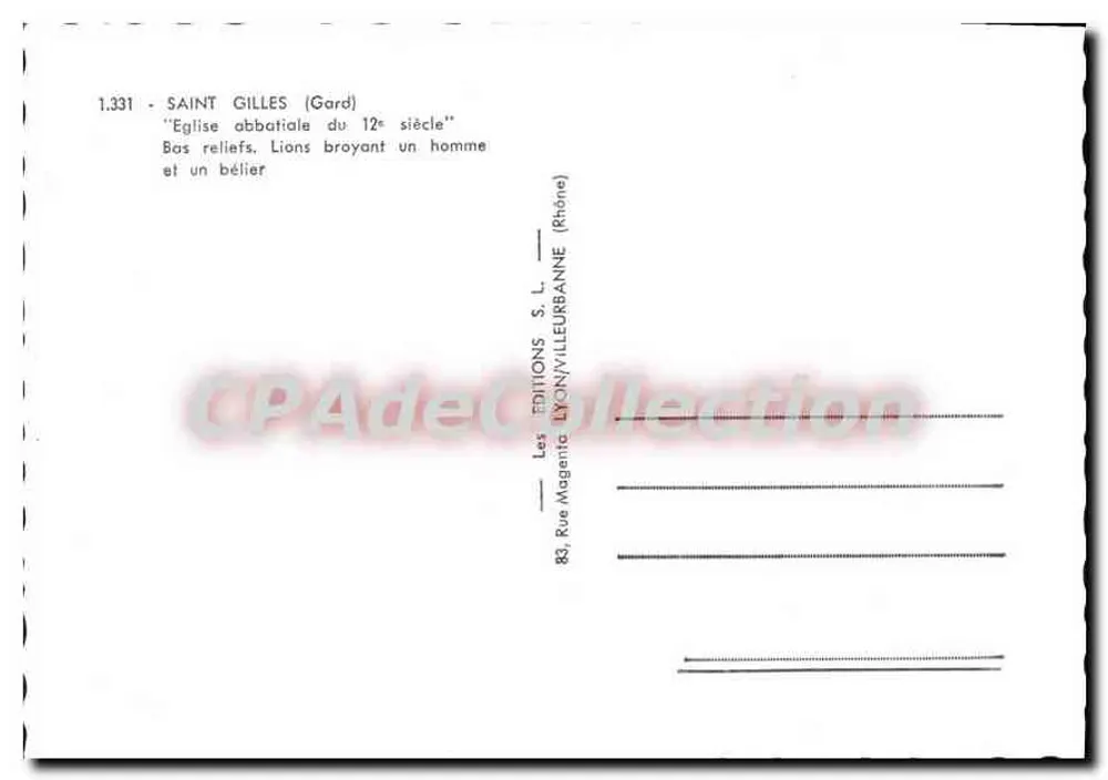 सेंट गिल्लेस (गार्ड) — 12वीं शताब्दी की अभियोगी चर्च — लीओन/विल्लरूबान के एडिशन मैगेंटा - पीछे