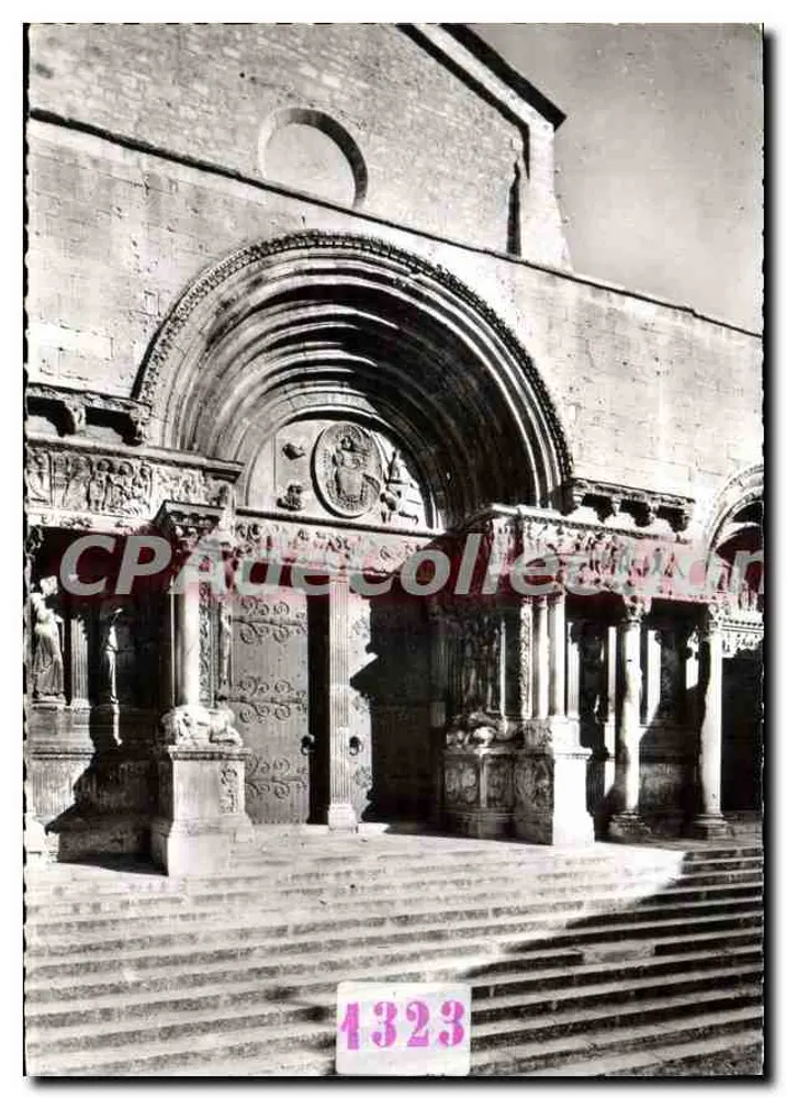 Saint-Gilles (Gard) — Façade de l'église du XIIe siècle — Portail central — Collection VIOLET - Recto