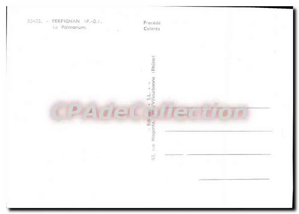 Perpignan (P.-O.I.) — O Palmarium — Edição S.L. Magenta, rua Villeurbanne (Rhone) - Verso