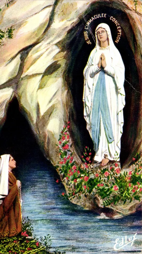 İnci Kutsal Kavram — Lourdes'te Görünüm — A. Doucet Editörü, n°76 bis - Ön yüz