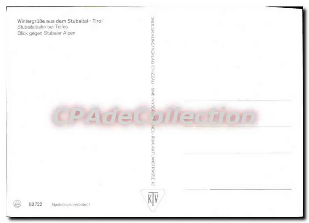 Stubaital bei Telfes — Tirol — Troller Kunstverlag Chizzau - Verso