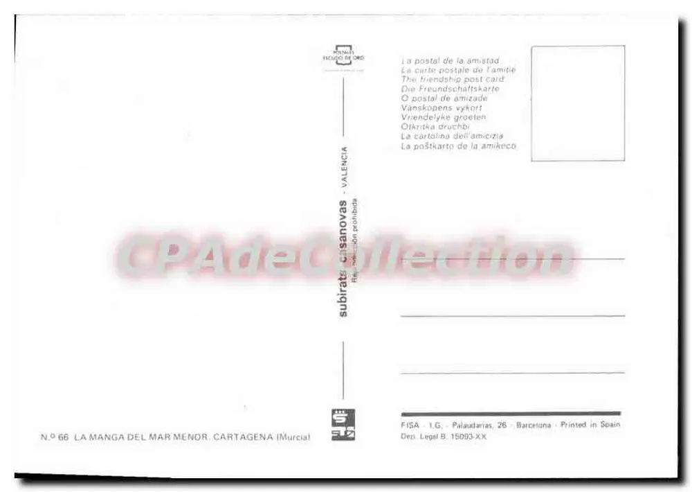 La Manga del Mar Menor — Luftbild — subbrati Cisanovas, N.º 66 - Rückseite