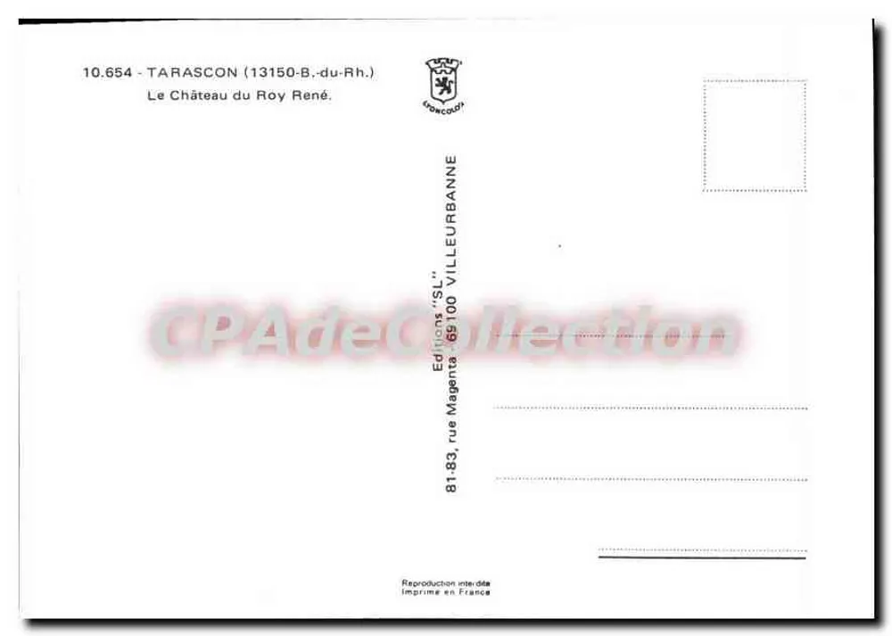 Tarascon — O Castelo do Rei René — Edições 'SL' Magenta - Verso