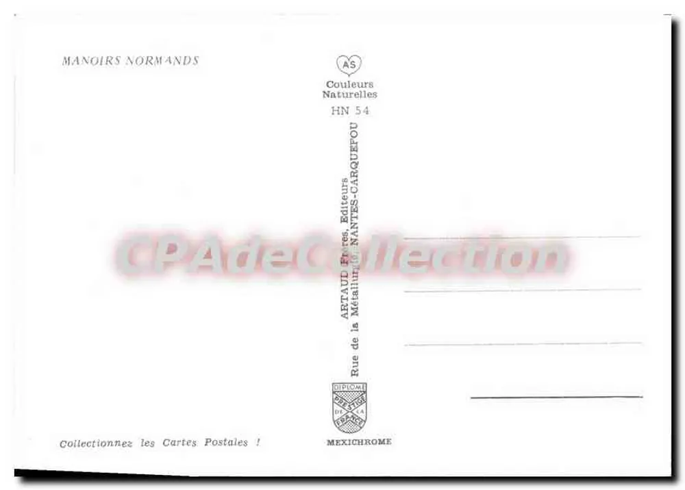 Château Normand — fachada com paliçades — editor Artault Press, Santes-Carquefou - Verso