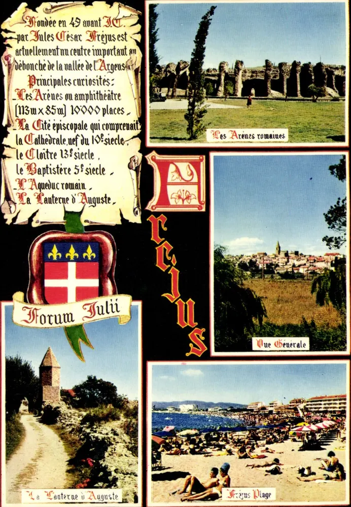 Frejus — Les Arènes romaines, vue générale, la Lanterne d'Auguste, Frejus Plage — Éditeur: (27) ÉDITIONS CAP, Nice - Anverso