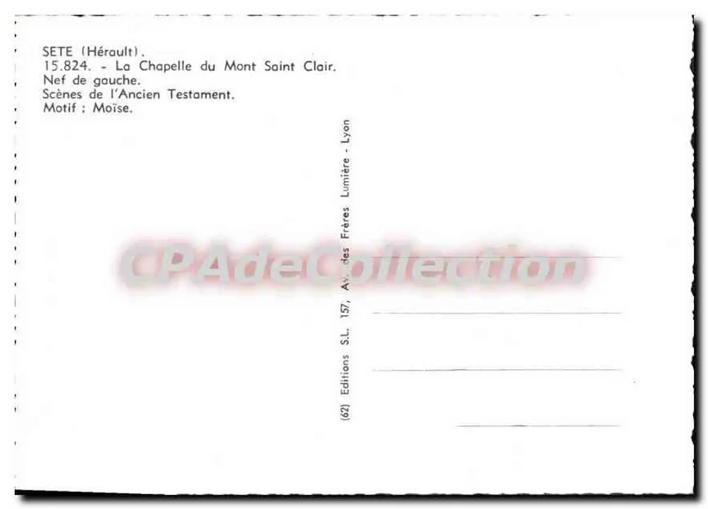Scènes de l'Ancien Testament — Moïse et la vigne d'Égypte — Éditions S.L. Lyon - Verso