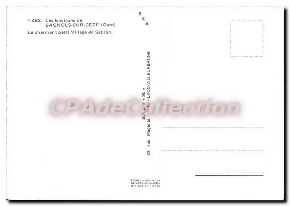 Die Umgebung von Bagnols-sur-Cèze (Gard) — das charmante kleine Dorf Sabran — Edition Magenta, Lyon - Rückseite