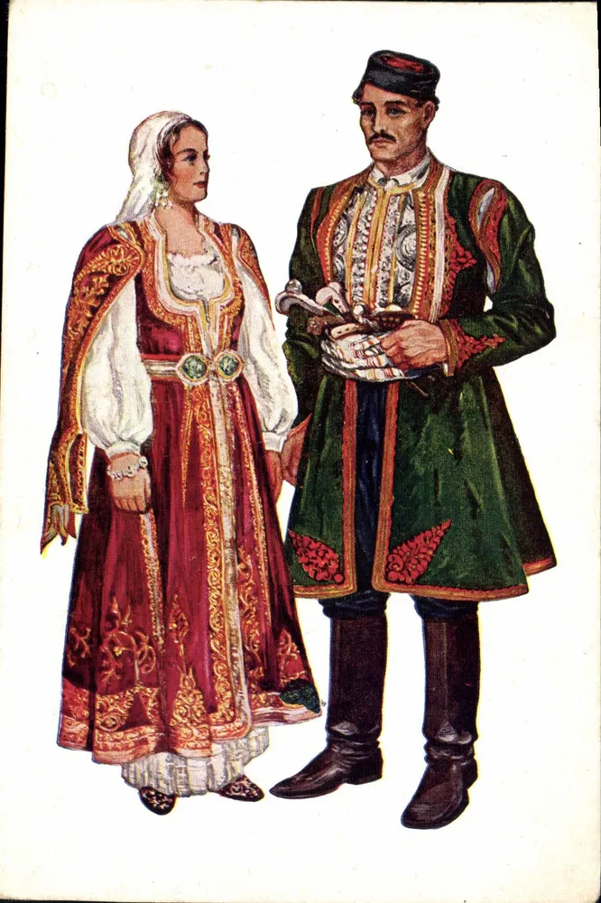 Paar in traditionellem Kleid — Dalmatien (Risan) — Vladimir Kirin, n°8 - Vorderseite