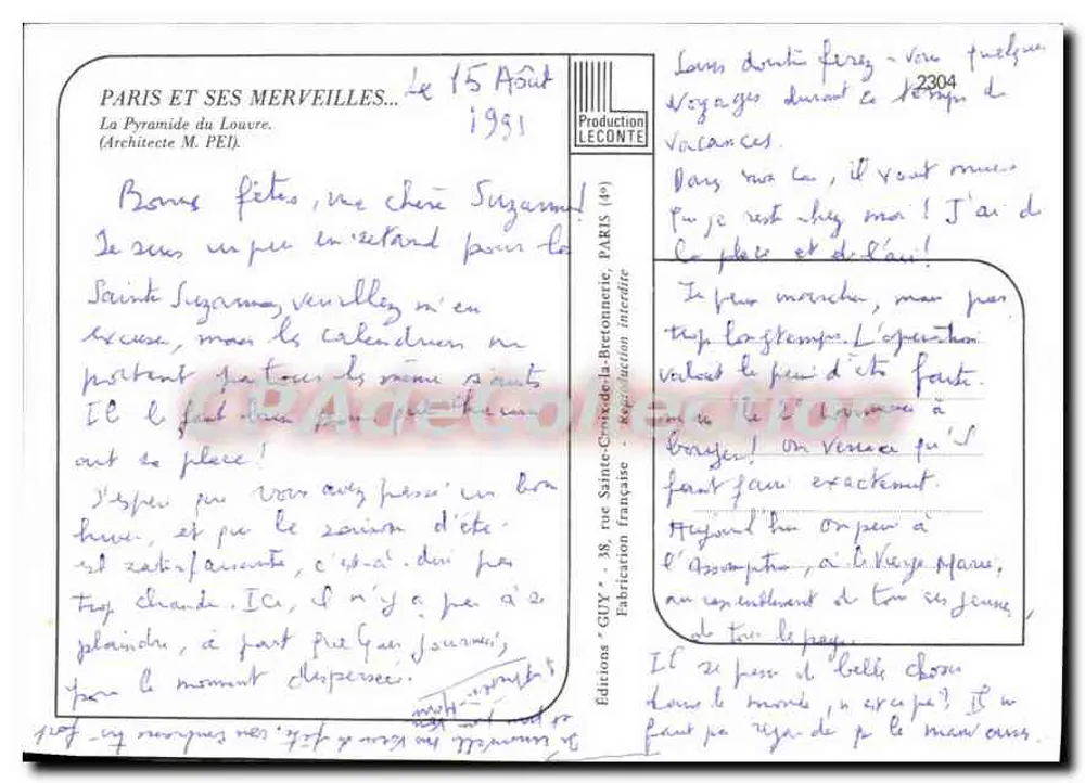 La Piramide del Louvre — Parigi — Edizione GUY - Verso