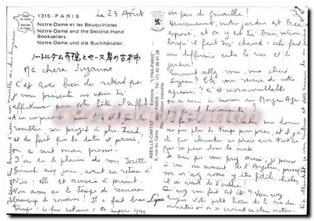 Notre-Dame en de Bouquinisten — Edities L'YNA - PARIS - Achterkant