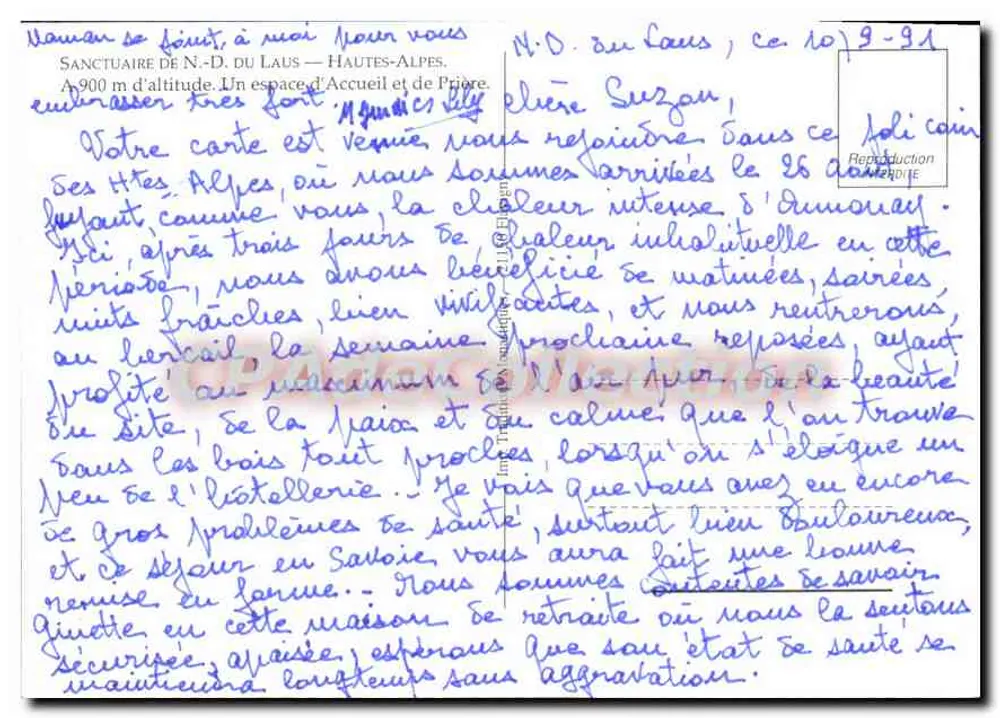 Heiligtum Notre-Dame du Laus — Hautes-Alpes — Verlag unbekannt, Seriennummer nicht sichtbar - Rückseite