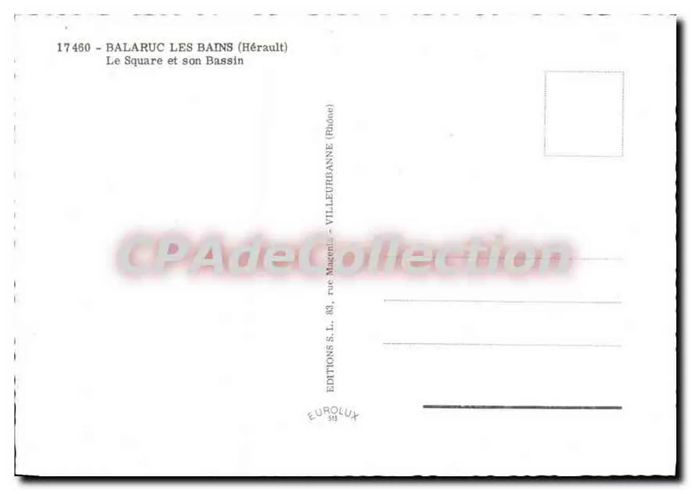 Balaruc-les-Bains — Piazza e suo bacino — Edizioni Eurolux - Verso