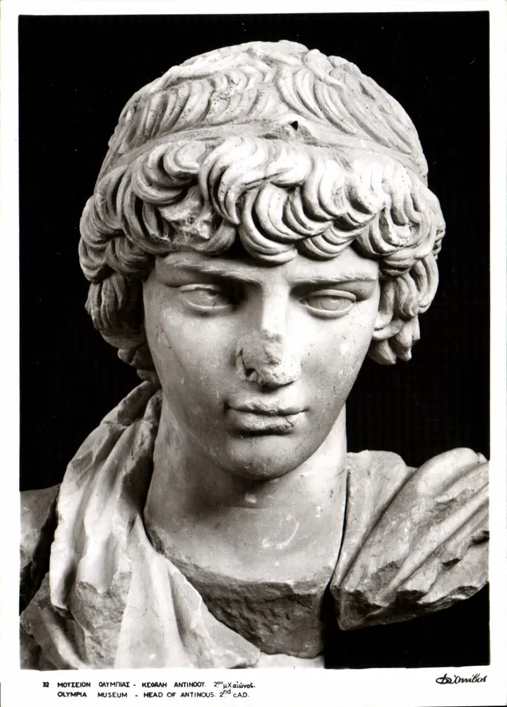Testa di Antinoo — Museo di Olimpia — II secolo d.C. — D. D'onnalch - Recto