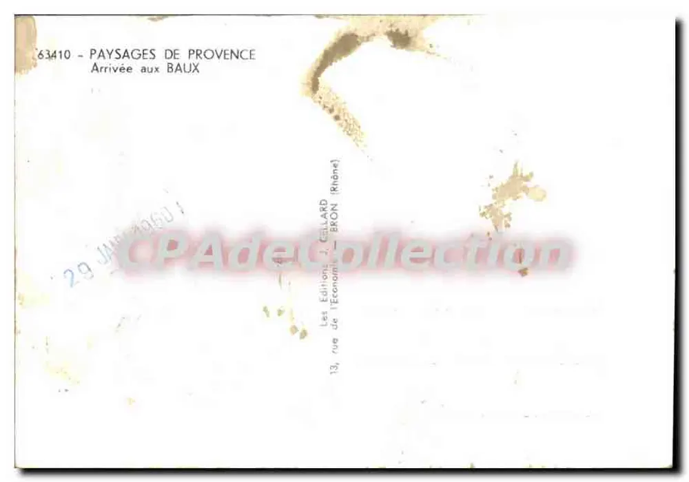 Arrivée aux Baux — vue du château ruiné sur rocher — Les Éditions J. Ceillard - Verso