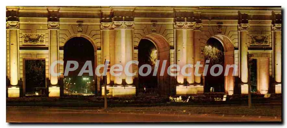 Madrid — Porte d'Alcalá, vue nocturne — Vicente Martínez, n° 512 - Recto