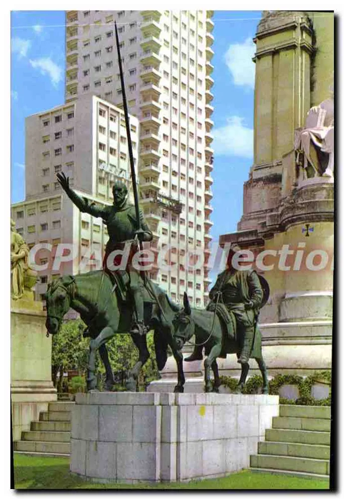 Madrid / Plaza de España — Monumento a Cervantes, statue équestre de Cervantes avec un autre cavalier — éditeur Vicente Martinez, n° 117 - Vorderseite