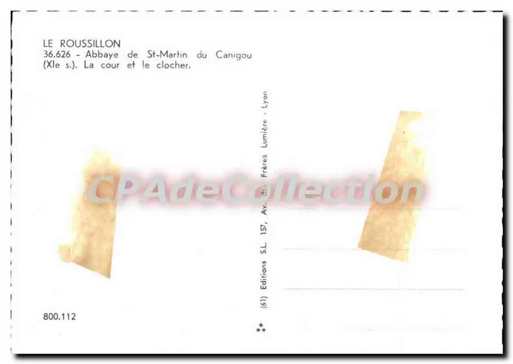 Roussillon — Abtei Saint-Martin du Canigou (12. Jahrhundert), der Innenhof und der Turm — Éditions S.L. Lyon - Rückseite