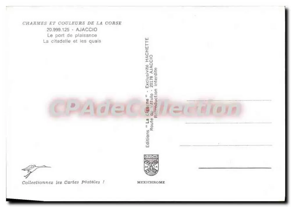 Der Freizeithafen und die Citadel — Ajaccio — 'La Corse' Editionen Nr. 20.999.125 - Rückseite