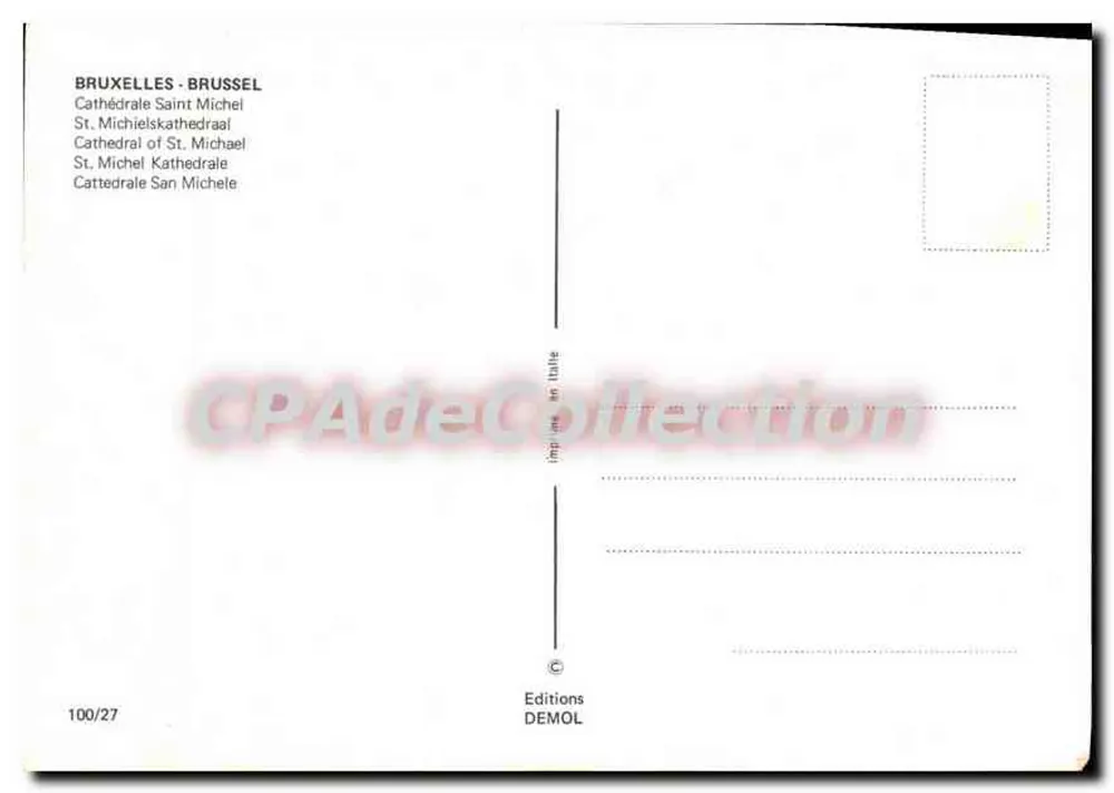 Kathedrale Saint-Michel — Brüssel — Editions DEMOL, n° 100/27 - Rückseite