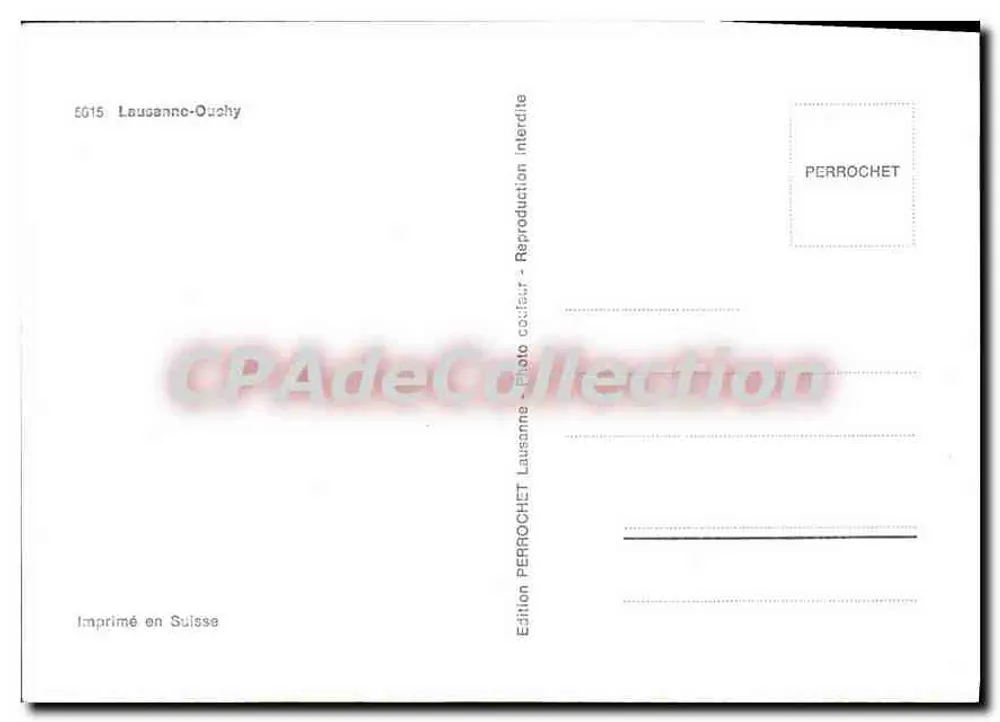 Sân nhà thờ tại Lausanne-Ouchy — Nhà xuất bản PERROCHET, số 5015 - Mặt sau