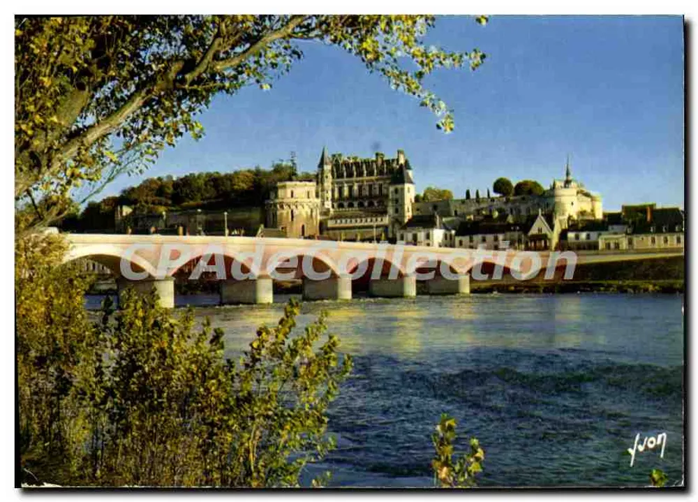 Castillo y Puente sobre la Loira — Amboise — Ediciones Yvon - Anverso
