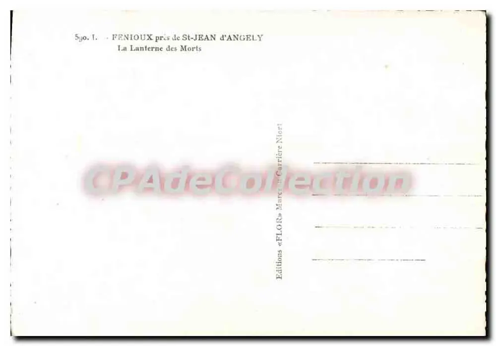 FENIOUX near St-JEAN D'ANGELY — The Lantern of the Dead — Editions « PLOIR » - Back