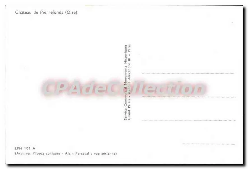 Cung điện Pierrefonds (Oise) — góc nhìn từ trên cao — Dịch vụ Thương mại Di sản Lịch sử, Bảo tàng Grand Palais, Paris - Mặt sau