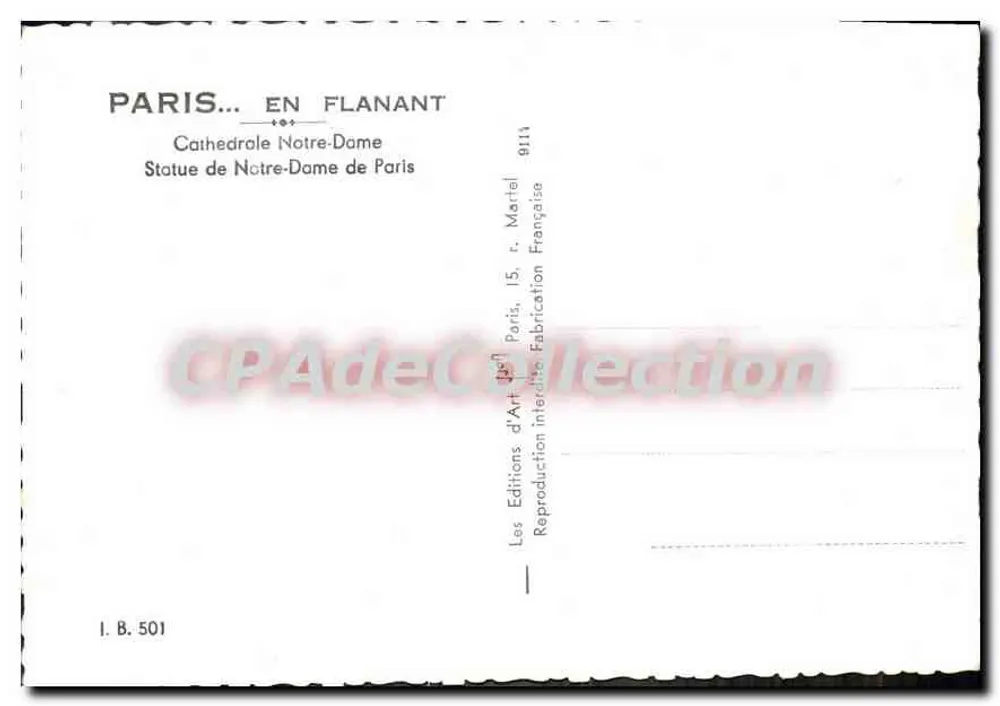 Statue of Notre-Dame de Paris — Cathedral Notre-Dame — Flanant Art Editions - Back