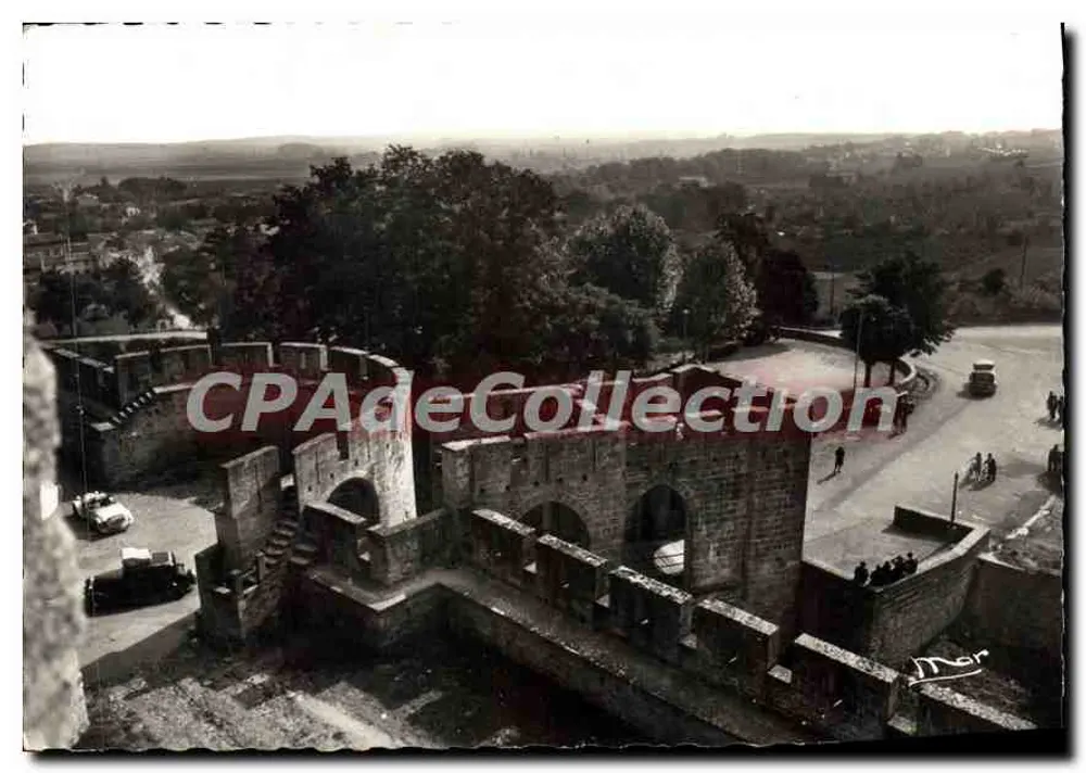 Carcassonne — Blick auf das Tor von Narbonne von den Mauern aus — Sammlung Lafitte - Vorderseite