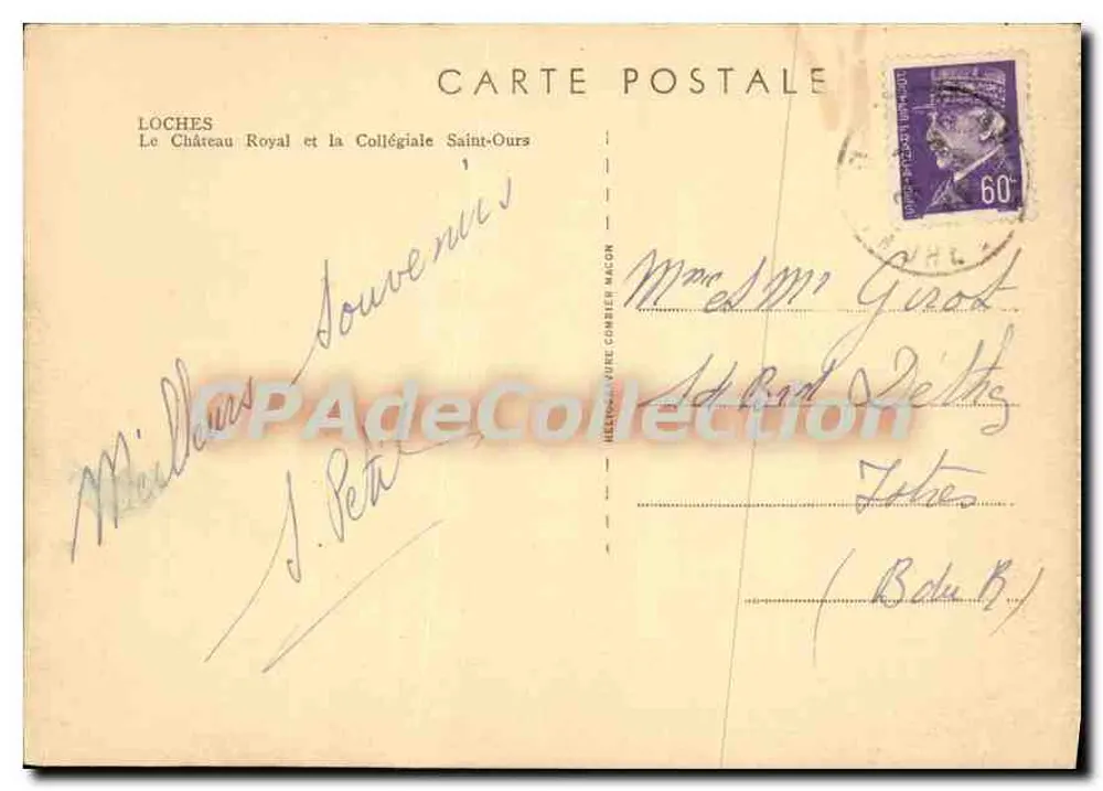 Loches — Das Königliche Schloss und die Kollegiatekirche Saint-Ours — Verlag: N. ROLPUS - Rückseite