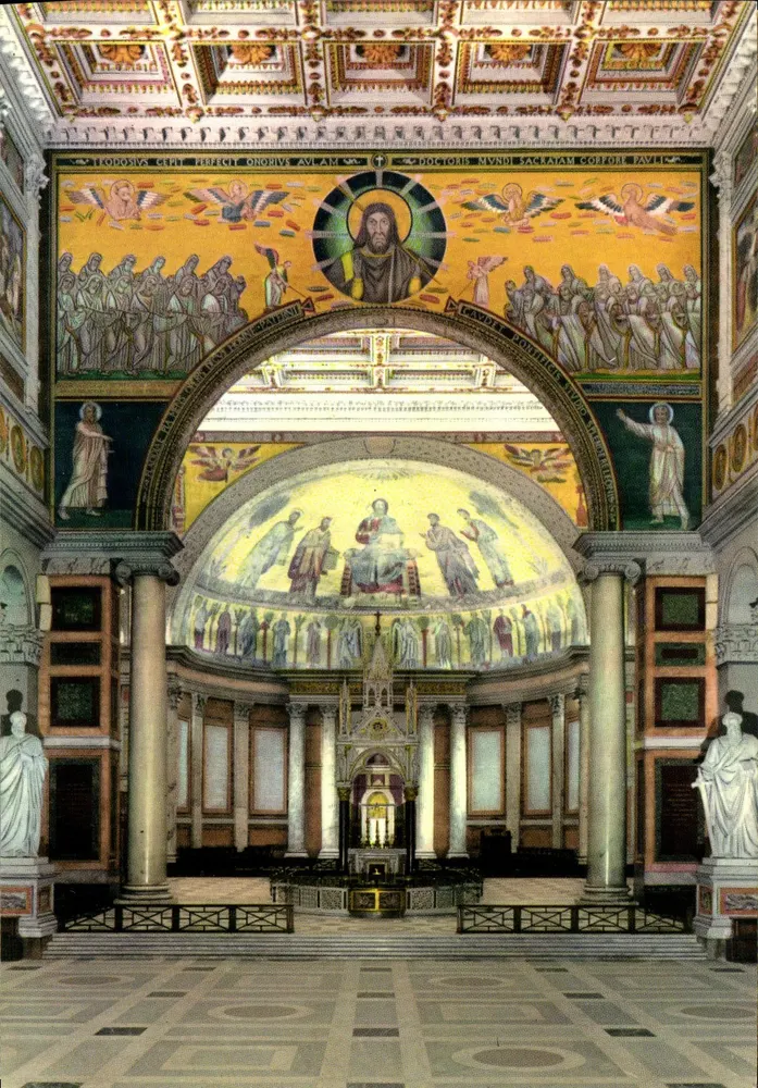 Basílica de São Paulo-Émile — Arco triunfal de Gallia Placidia — Editor: Eutico Vedea, Roma - Frente