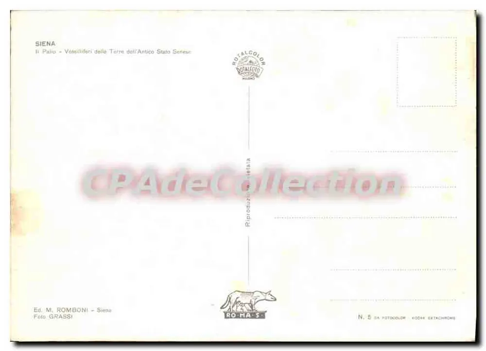 Sienne — Antik Siennois Devleti Topraklarındaki Vassalliféci — Éd. M. ROMBONI, Sienne - Arka yüz