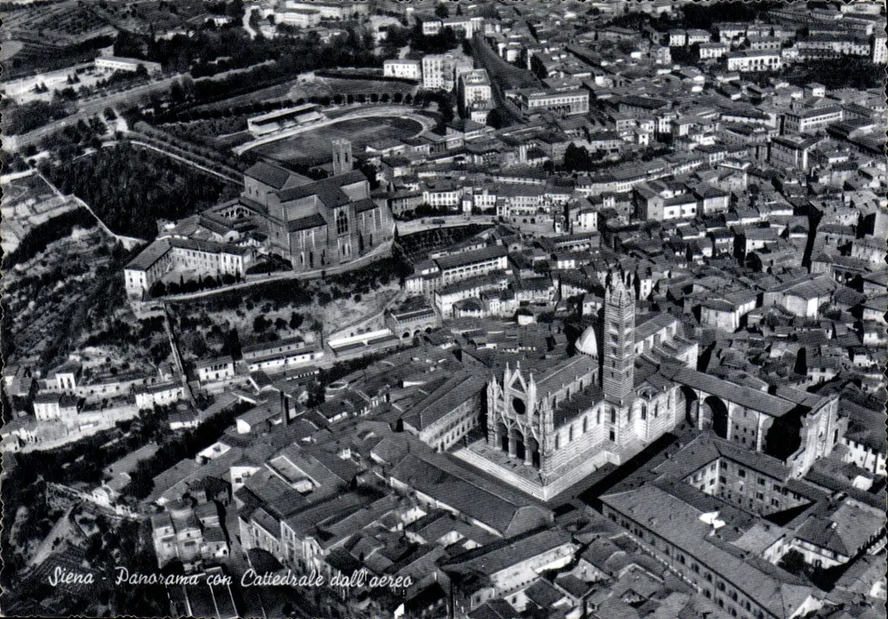 Siena - Panorama con la catedral vista aérea — Edición Stefano Venturini, n° 490 - Anverso