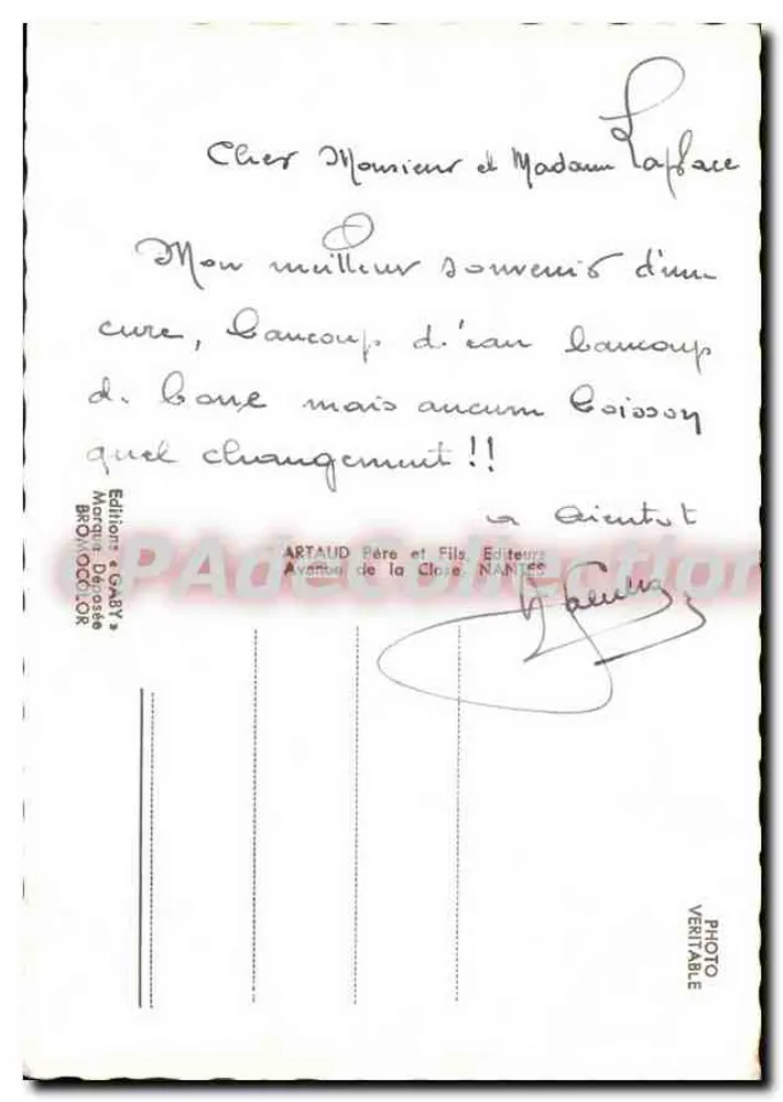 Dax — Vista Geral, As Arenas, A Fonte de Água Quente, O Beaulieu Termal, A Piscina — Edição Artaud Père et Fils, Nantes - Verso