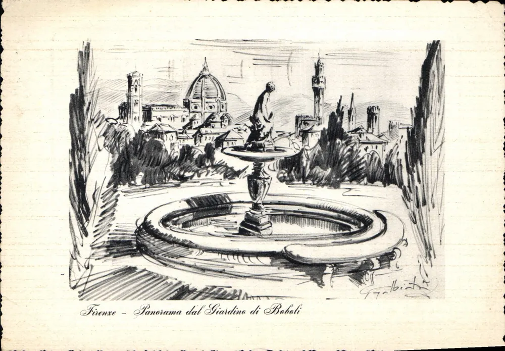 Florence — Panorama dal Giardino di Boboli — F. Gabbiati - Voorkant