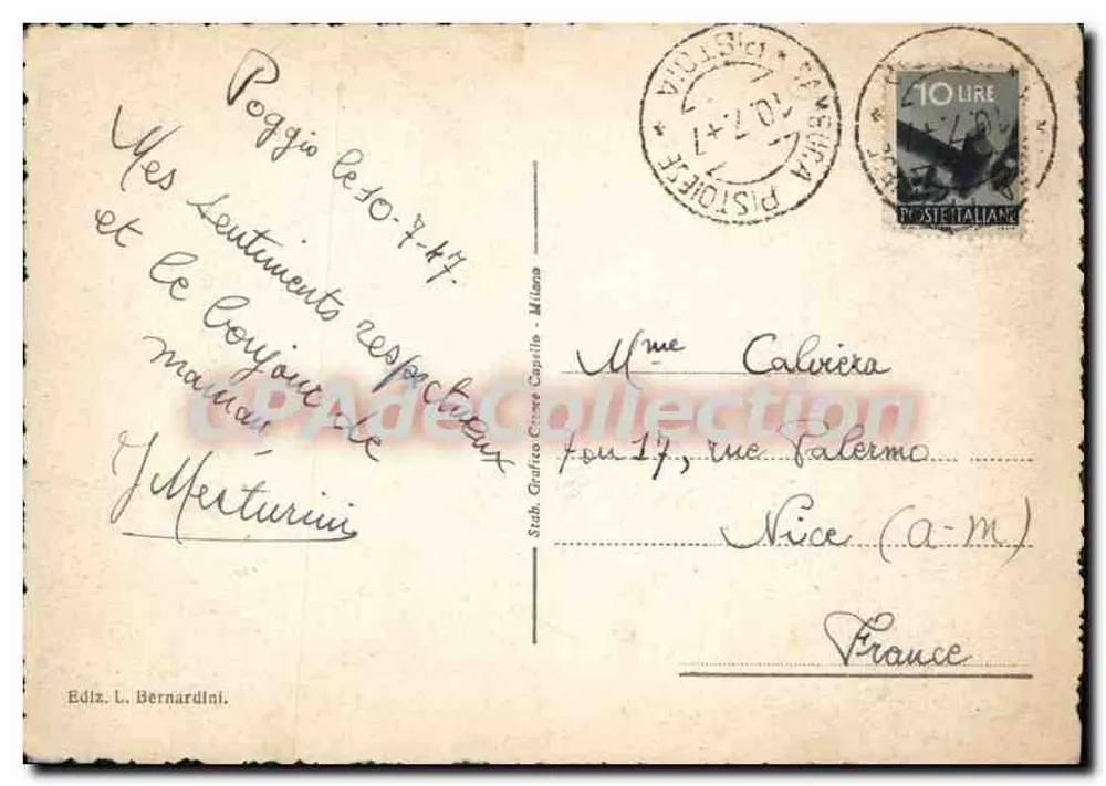 Pavona Pistoiese (m. 500 s.m.) — Diga e strada Nazionale — Ediz. L. Bernardini - Verso