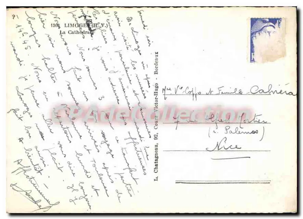 La Cathédrale — Éditeur Elcée — n° 1308 - Verso