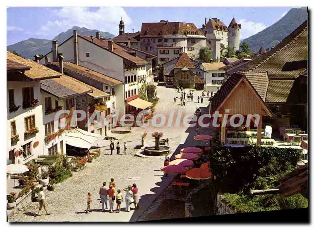 ग्रुयेर्स और उसके किला — स्विटजरलैंड — संस्करण पेरोचेट संख्या 6281 - आगे