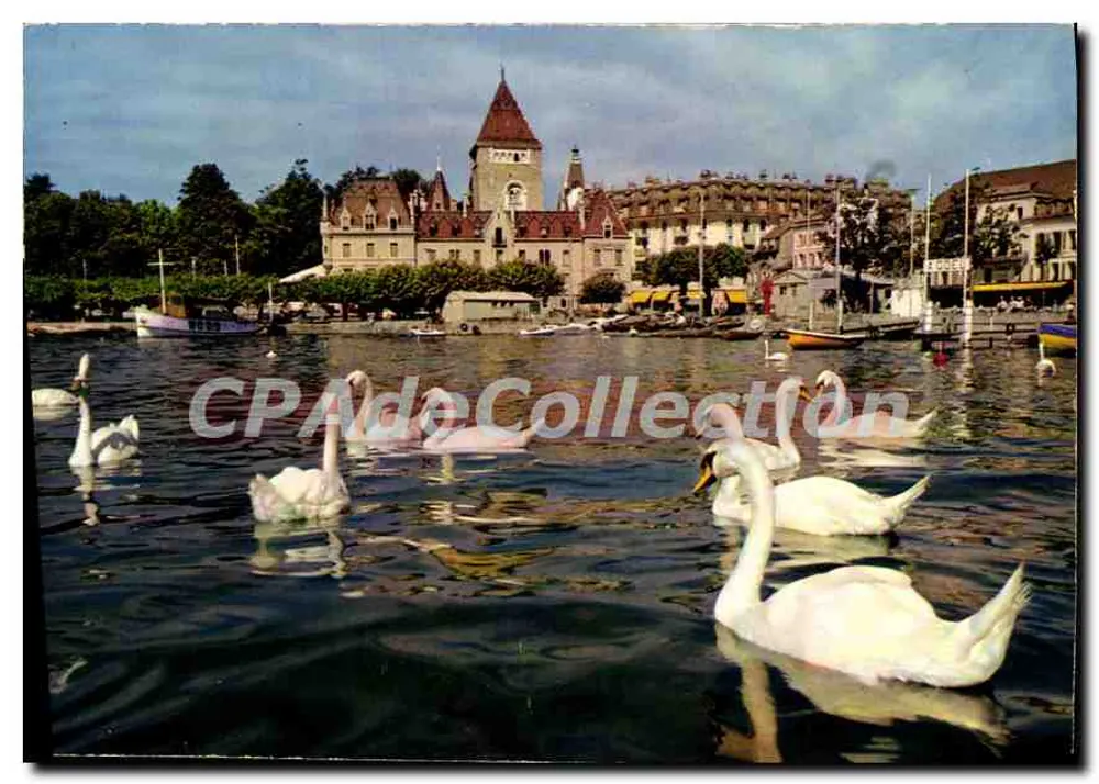 Ouchy-Lausana — El Puerto y el Castillo — Ediciones Jaeger & Cie - Anverso