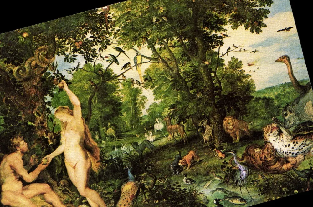 Adam und Eva im Paradies — Nachbildung der Malerei von Rubens — Herausgeber THE HAGUE - Vorderseite