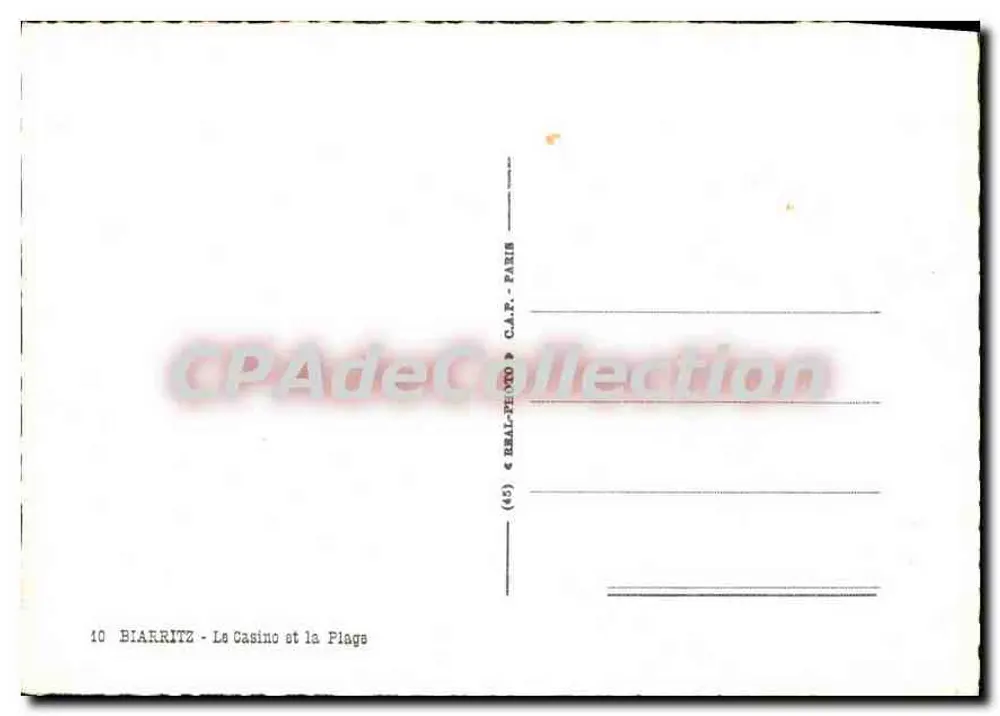 Biarritz — O Casino e a Praia — C.A.R.P. Paris - Verso
