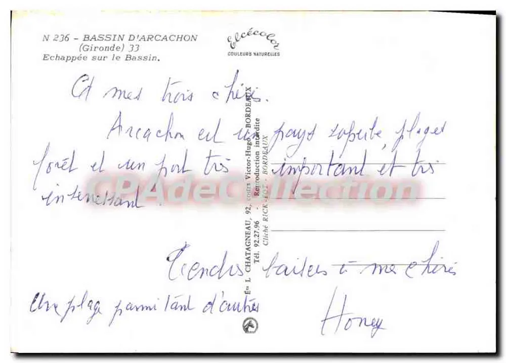 Bassin d'Arcachon — Veduta sul Bassin — Élécolor - Verso