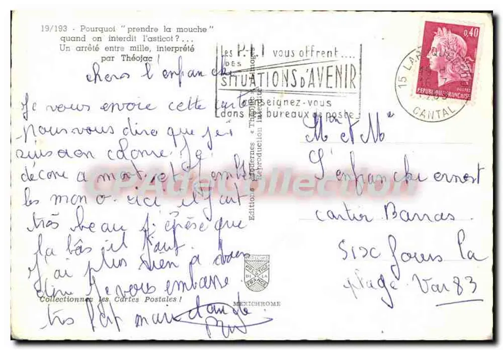 Trois truites sur un plat — avec mouches et larves — édition Théojac - Verso