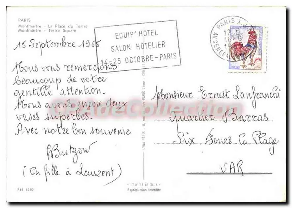 Montmartre — Piazza del Tertre — Osteria della Boemia — vista con il Sacro Cuore in fondo - Verso