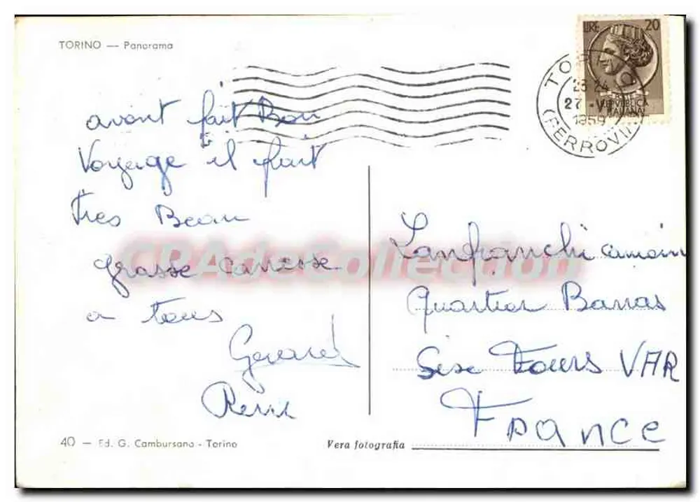 Torino — Panorama — Éd. G. Cambursano, n°40 - Verso