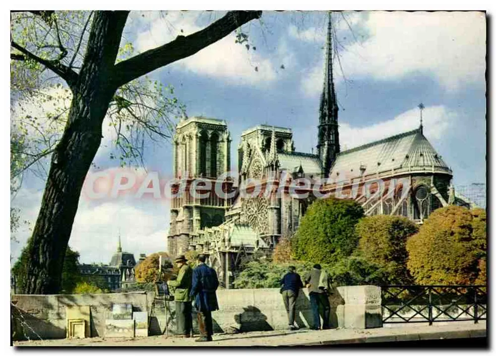 Notre-Dame de Paris — Ansicht von der Seine — Vintage Postcard/Antike Ansichtskarte - Vorderseite