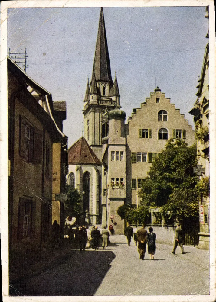 Radozel — uitzicht op de kerk en het plein — uitgever: Münster und Osterr. Schloß - Voorkant