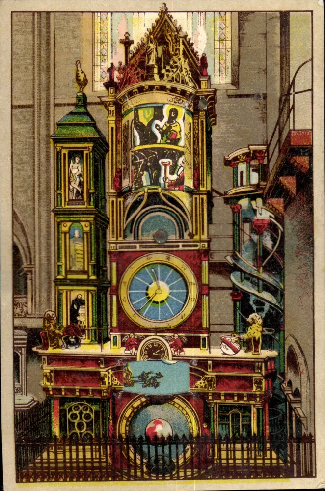 Astronomische Uhr der Kathedrale — Straßburg — Von Felix Luib, Straßburg gedruckt - Vorderseite